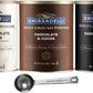 Ghirardelli Sweet Ground Premium Powder 3 Flavor Variety, 1-3 Pound Can Each, White Chocolate, Chocolate, and Dark Chocolate wit