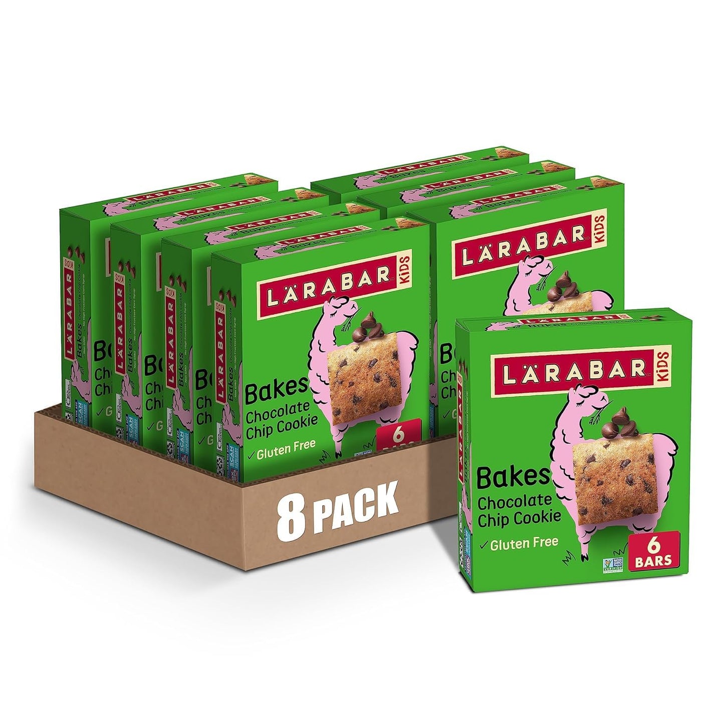 Larabar Kids Bakes Chocolate Chip Cookie Gluten Free Bars, 5.76 oz, 6 Ct (Pack of 8)