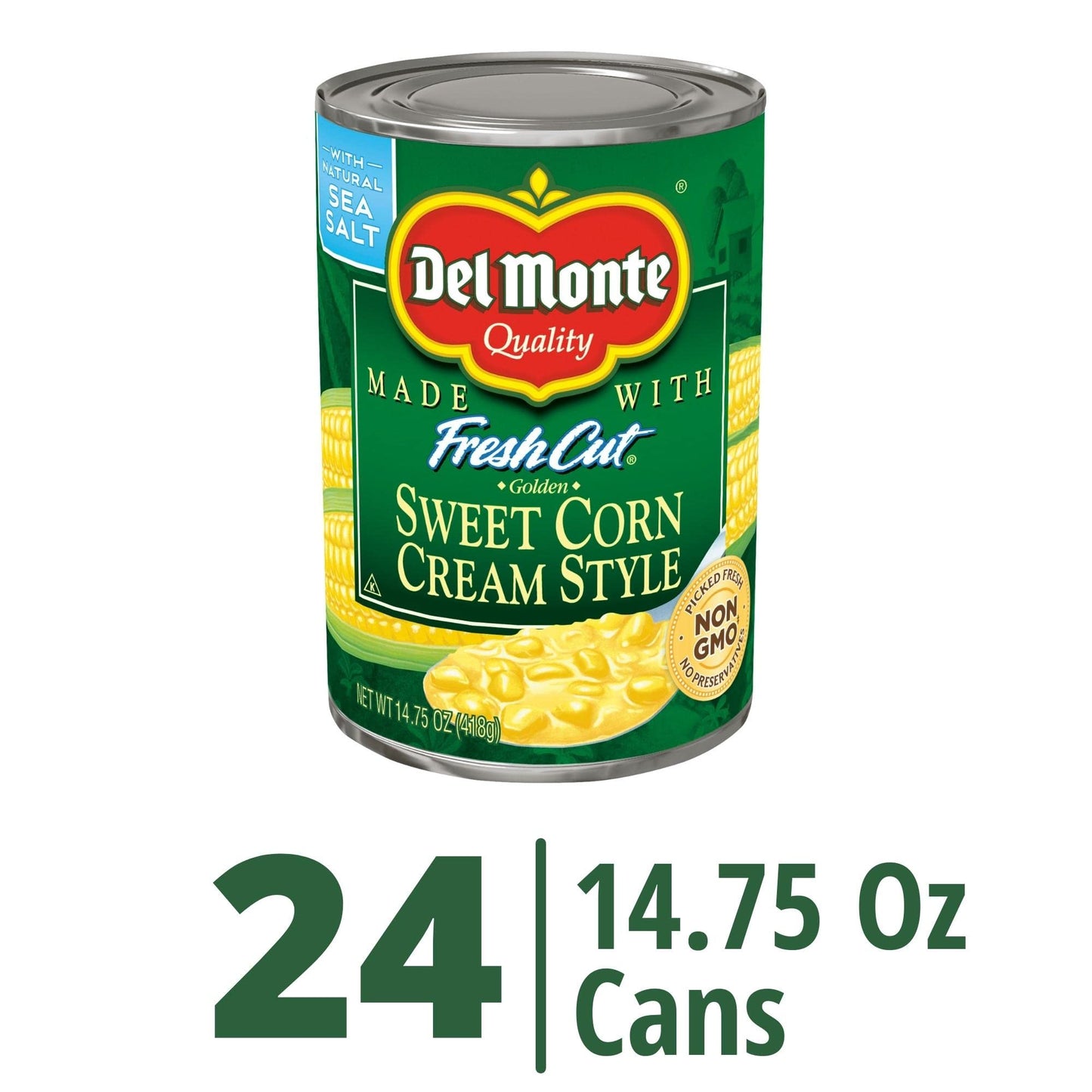 Del Monte Cream Style Corn, 8.25 oz (Pack of 12) - Yellow, Sweet Corn for Soups, Sides & Recipes