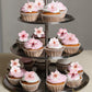 Fyeoxle Edible Cherry Blossoms Cupcake Toppers, 70PCS Wafer Paper Flowers, 1.7 x 1.9 inches, Pink, Baby Shower & Birthday Party Decor