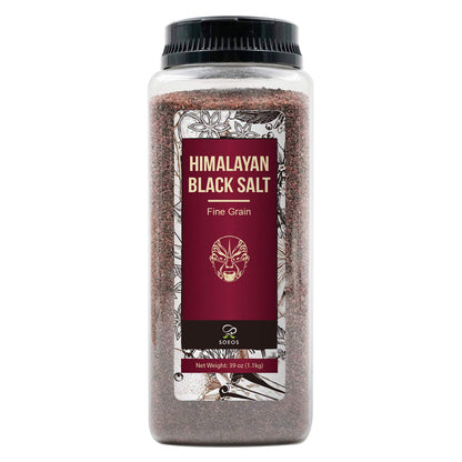 Soeos Himalayan Black Salt Fine Black Himalayan Salt, Natural Mineral Enriched, Great for Vegan Tofu Scrambles, Natural Faux Egg