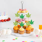 Ercadio 24 Pcs Green Glitter Cupcake Toppers for Birthday Cake Decorations, Party Supplies
