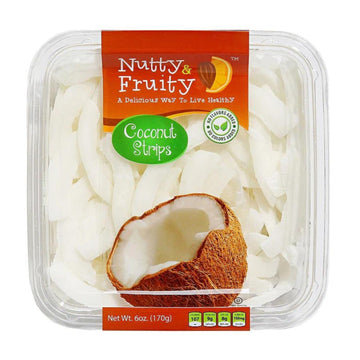 Nutty and Fruity Dried Coconut Strips - Healthy Snack, Non-GMO, Vegan, Gluten-Free, 6 oz