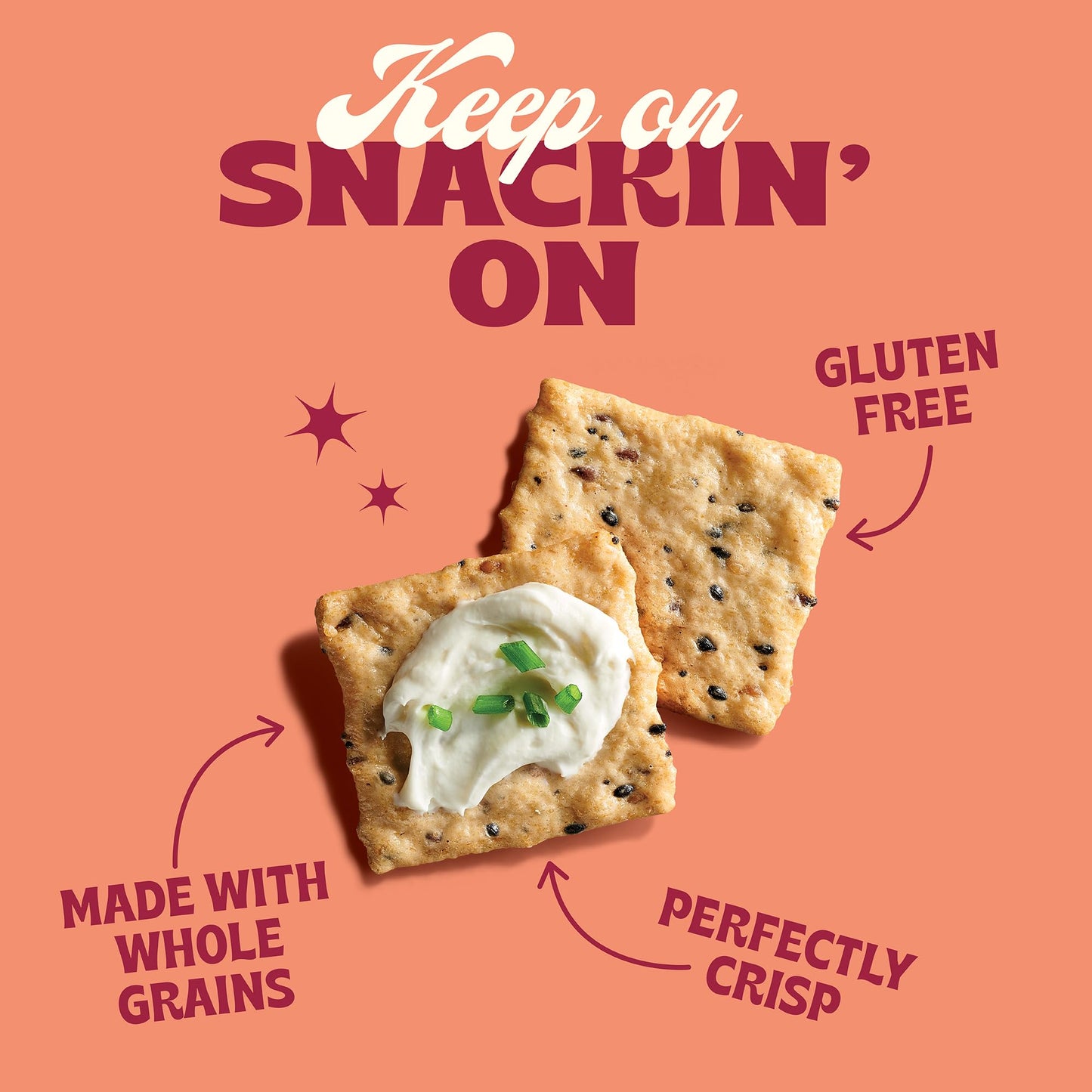 Back to Nature Gluten Free Multi-Seed Rice Thin Crackers, Non-GMO, Vegan Friendly Snack Cracker, Made with Whole Grain Brown Ric