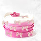 Cyodoos 24Pcs Pink Bow Cake Topper Bowknot Cupcake Toppers Cake Dessert Picks Decoration For Baby Shower Birthday Wedding Party