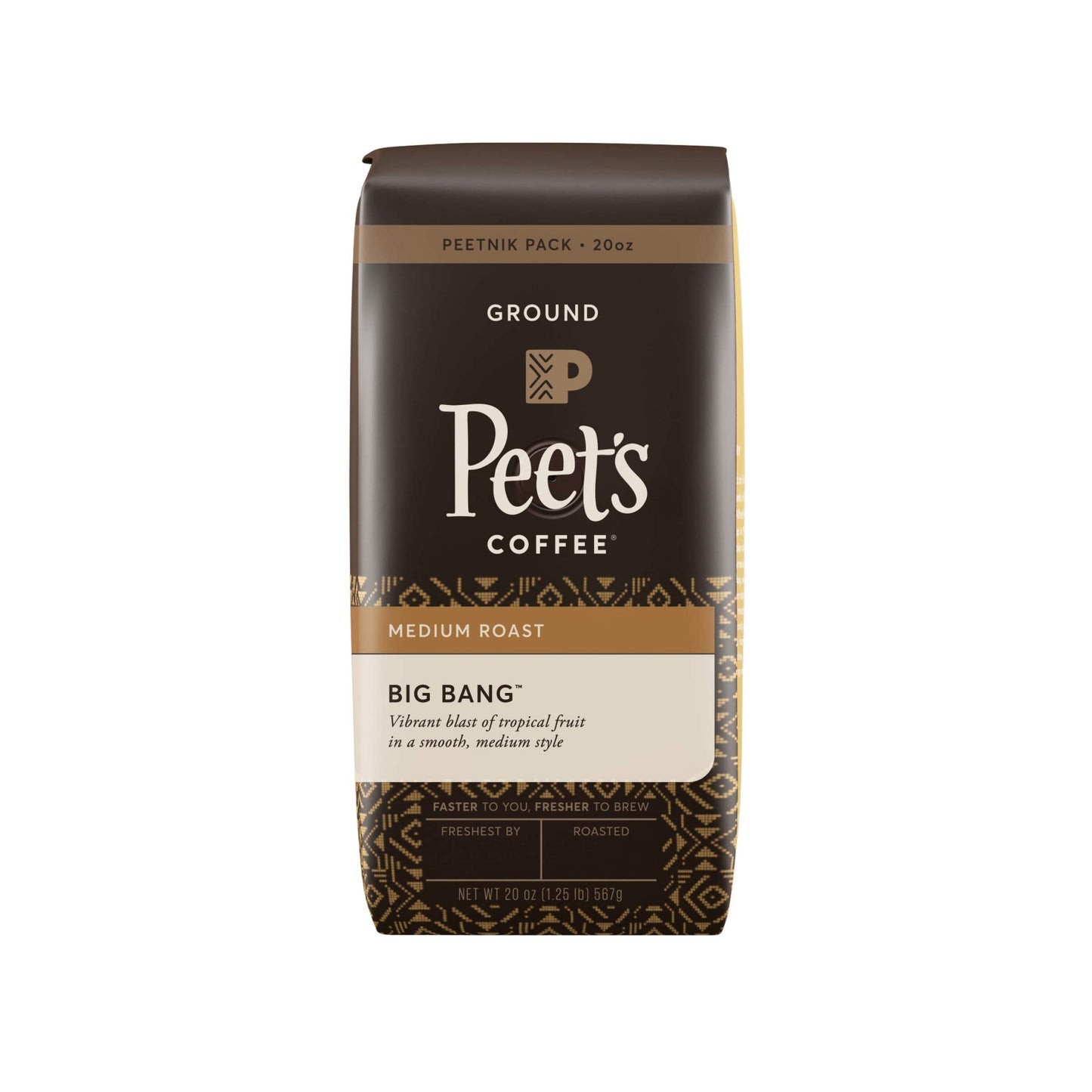 Peet'S Coffee Big Bang, Medium Roast Ground Coffee, 20 Ounce Peetnik Pack