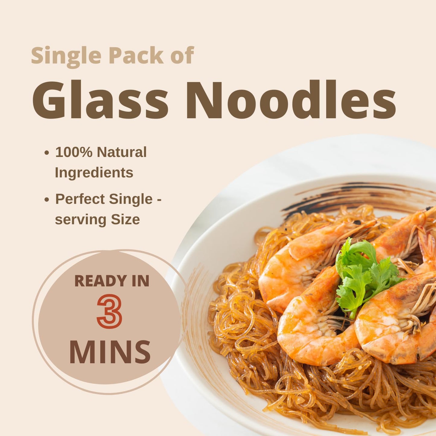 Sun Right Instant Potato Glass Noodles, Quick & Easy Vermicelli Noodles, Low Calorie, Gluten Free, Vegan, Ready In 3 Minutes, Pe