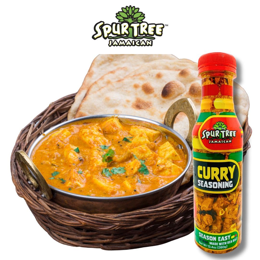 Spur Tree Jamaican Curry Seasoning 13.4 Oz - Experience Authentic Jamaican Taste - All-Natural And Fresh Ingredients - Curry Sea
