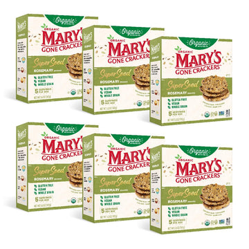 Marys Gone Crackers Super Seed Crackers, Organic Plant Based Protein, USDA Certified Organic, Gluten Free & Non-GMO, Rosemary, 