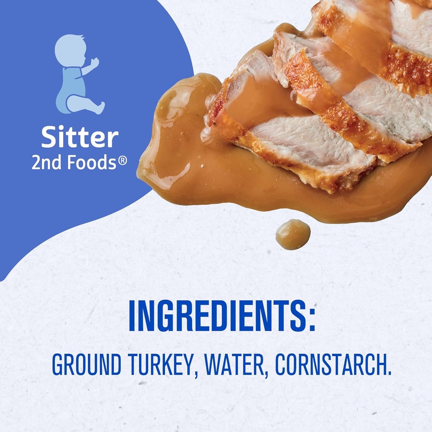 Gerber Baby 2Nd Foods Baby Food, Turkey & Gravy,Non-Gmo Pureed Baby Food With Essential Nutrients Glass Jar, 2.5 Ounce (Pack Of 20)
