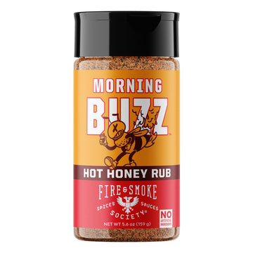 Fire & Smoke Society Morning Buzz BBQ Rub, Hot Honey Spices for Pork & Chicken, 5.6 oz