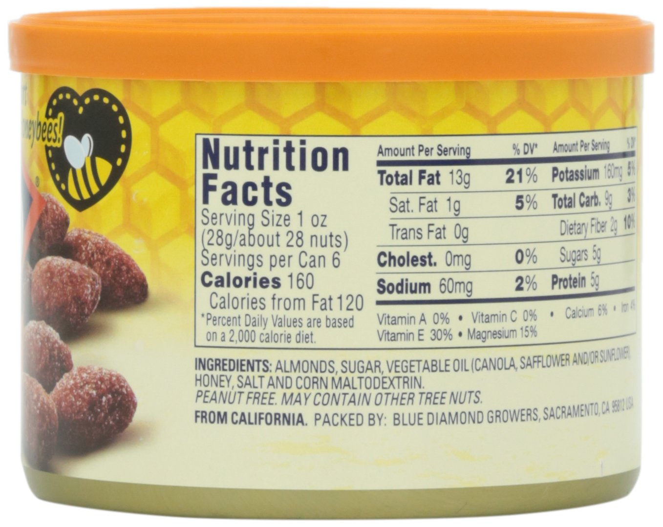 Blue Diamond Almonds Honey Roasted, 6 Ounce