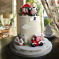 6 Pcs Farm Cake Toppers, Cartoon Animal Cake Topper Decorations For Birthday Party Baby Shower Decor (Red)