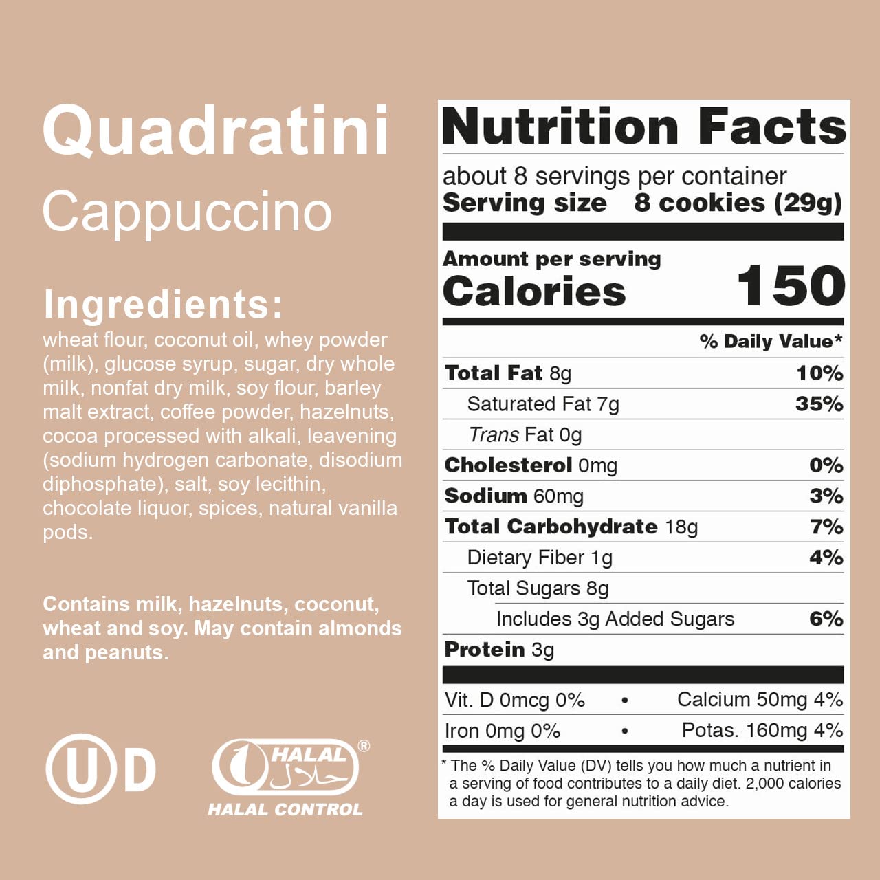 Loacker Quadratini Cappuccino Wafer Cookies (220G)