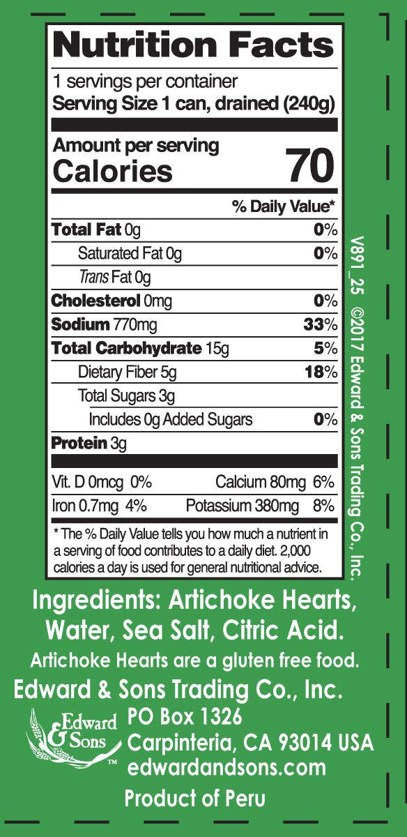 Native Forest Artichoke Hearts in Water, Non-GMO, Vegan, 14 Ounce (Pack of 6), Model 043182008914