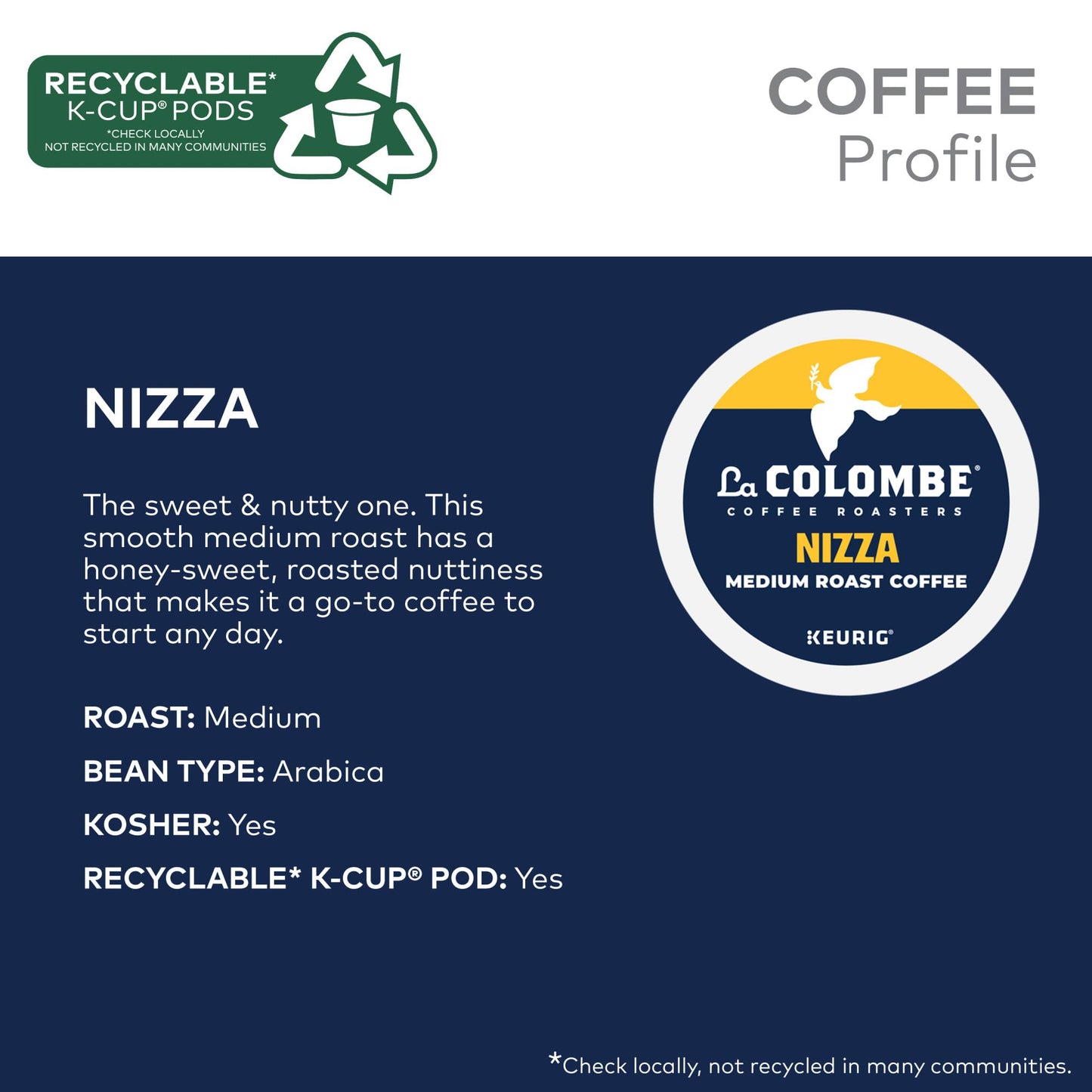 La Colombe® Coffee Roasters Nizza Medium Roast Coffee, Single Serve Keurig® K-Cup® Pods, 10-Count Box
