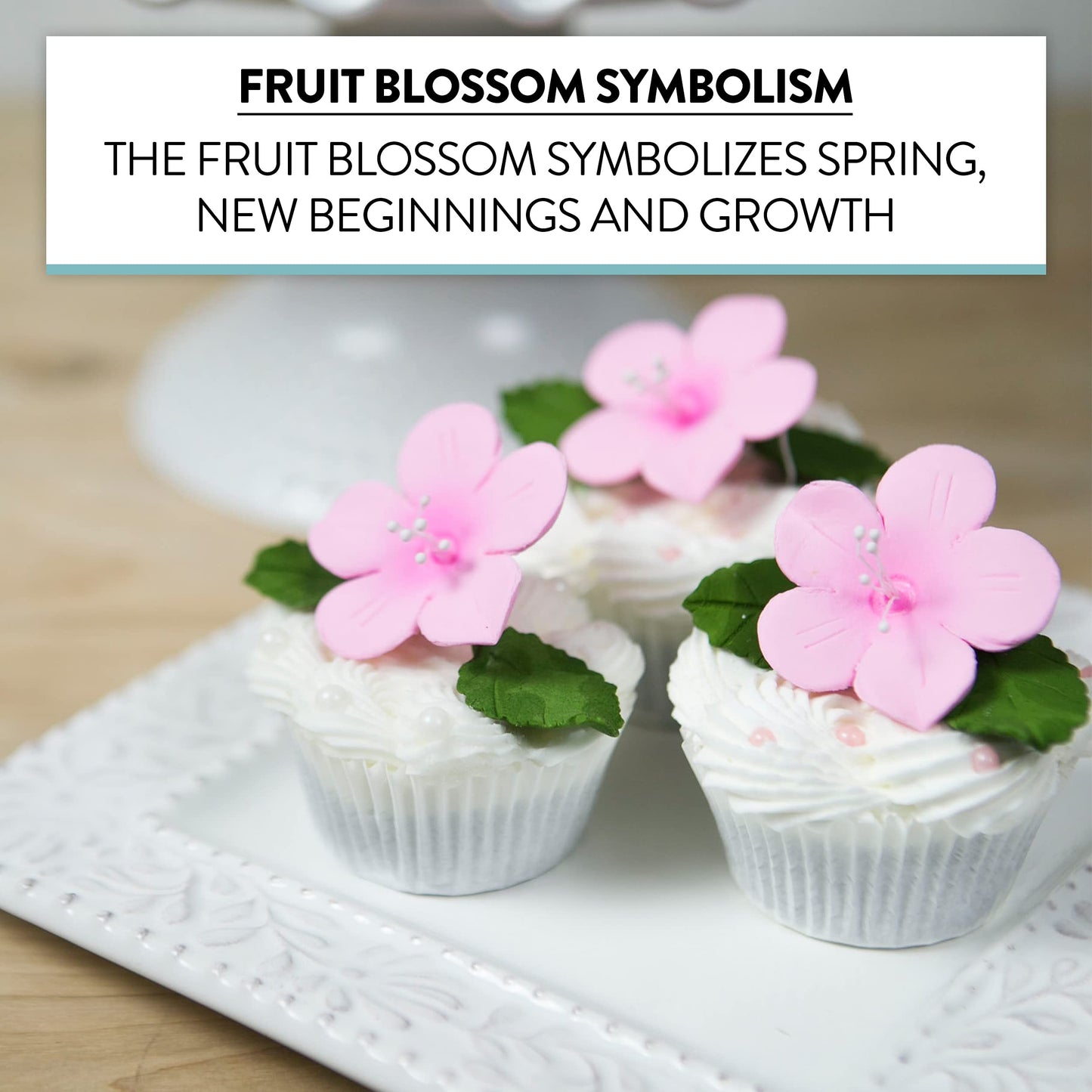 Global Sugar Art Fruit Blossom Sugar Cake Flowers, Pink, 12 Count By Chef Alan Tetreault