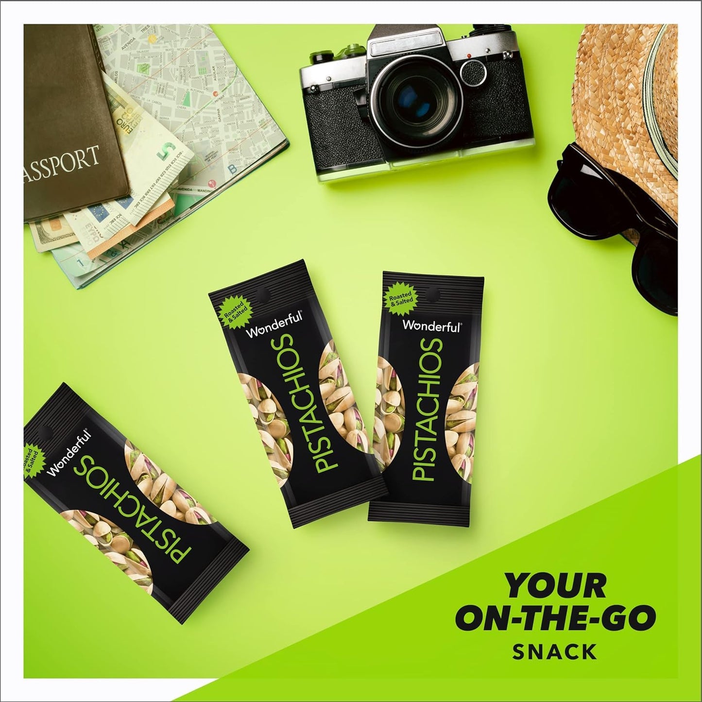 Wonderful Pistachios In Shell, Roasted & Salted Nuts, 1.5 Ounce Bag (Pack Of 9), Protein Snacks, On-The-Go, Individually Wrapped