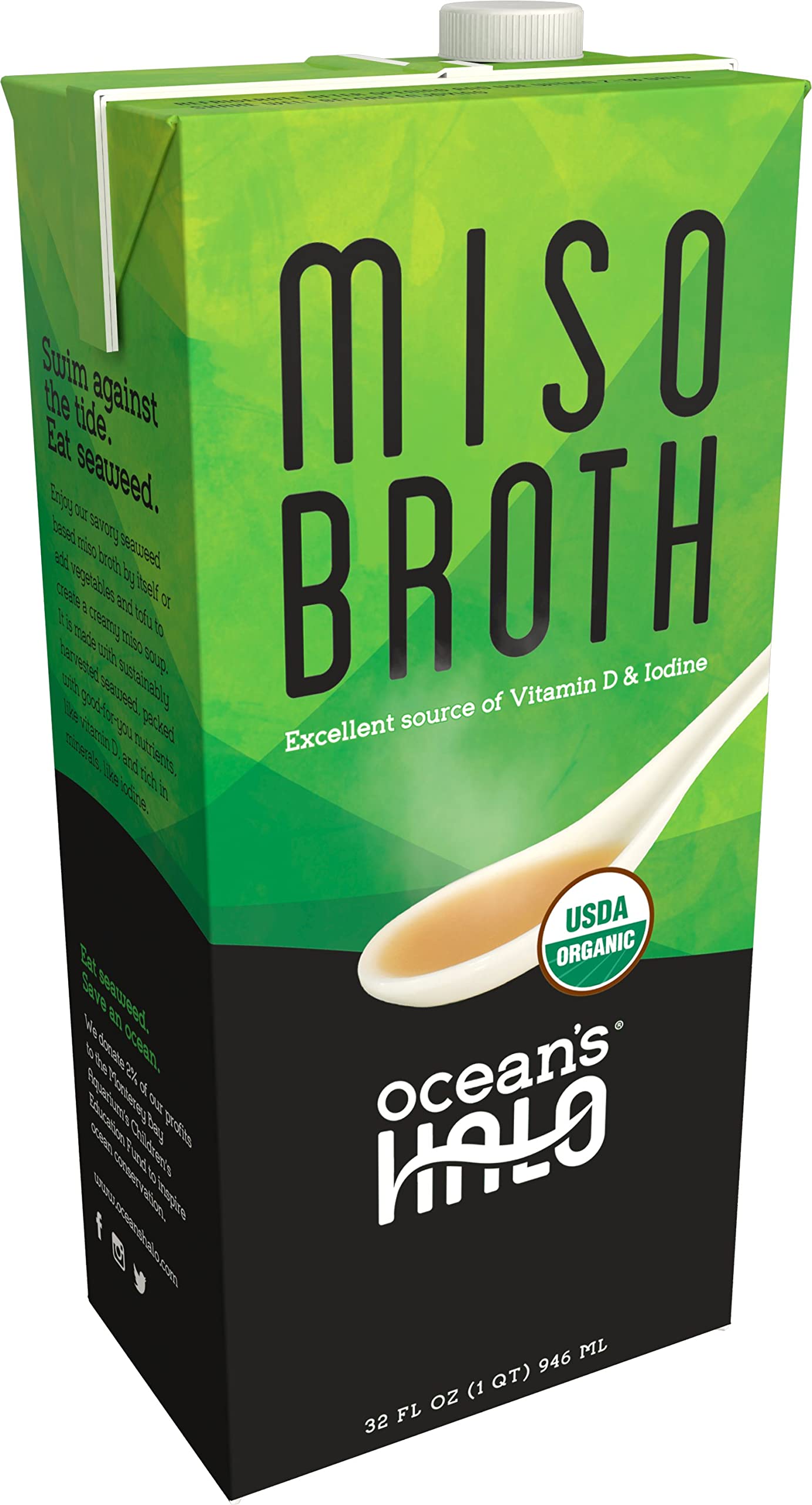Ocean'S Halo, Organic And Vegan Miso Broth, 32 Fl Oz