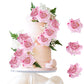 Rsstarxi 9 Pack Pink Roses Cake Topper Diy Wedding Roses Artificial Flowers Cake Decorations For Bridal Shower Birthday Wedding Anniversary Party Decorations