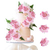 Rsstarxi 9 Pack Pink Roses Cake Topper Diy Wedding Roses Artificial Flowers Cake Decorations For Bridal Shower Birthday Wedding Anniversary Party Decorations