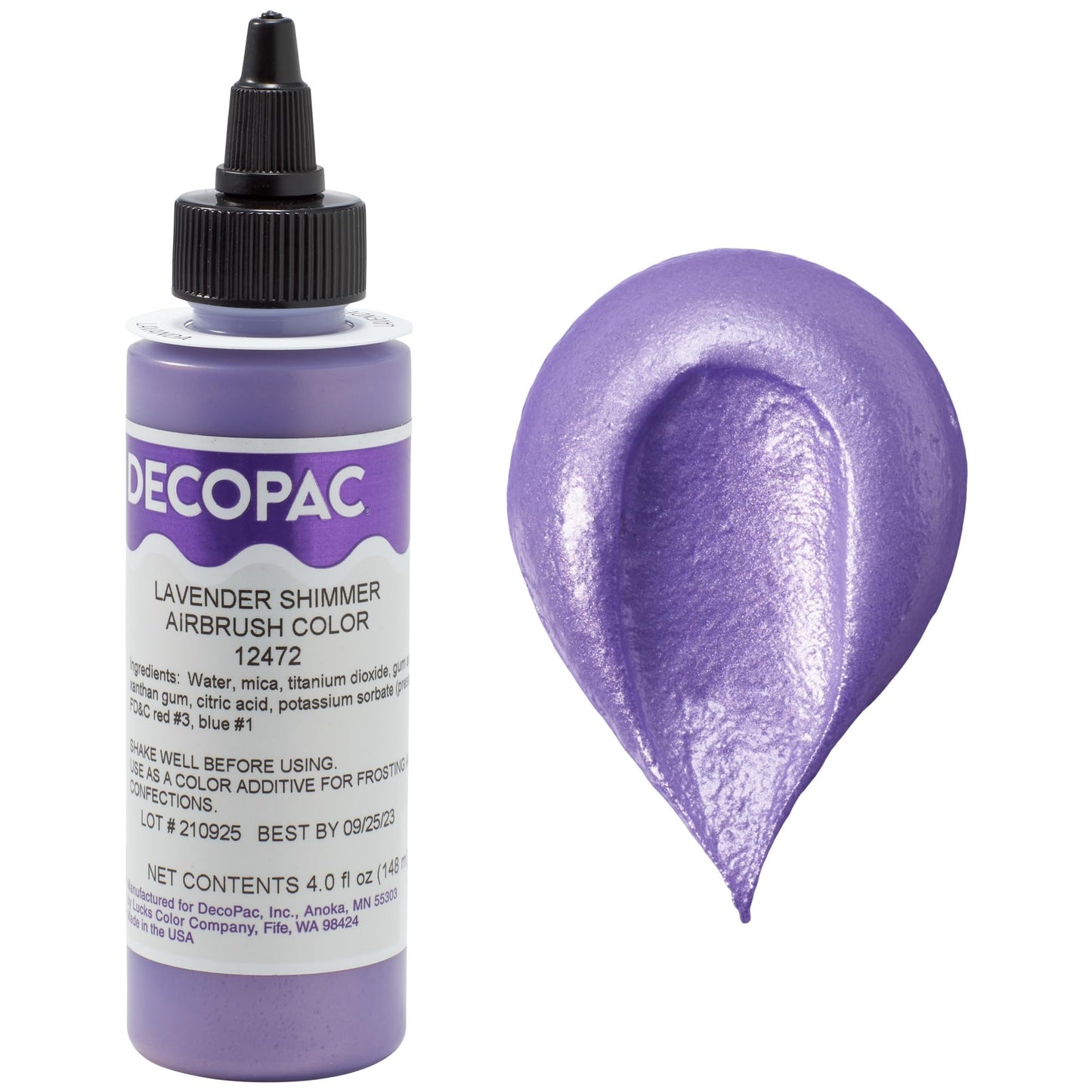 DecoPac Airbrush Color - Lavender Shimmer - 4 Fl Oz - Cake Decorations