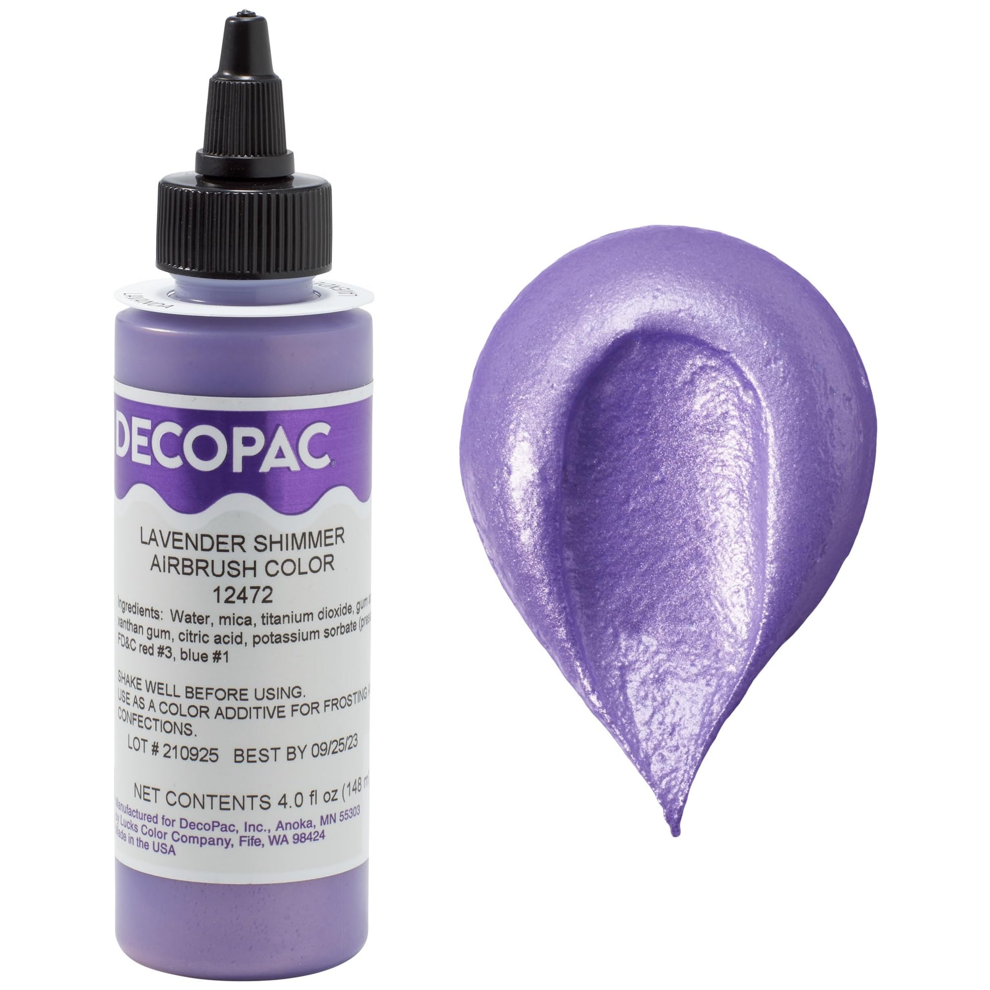 DecoPac Airbrush Color - Lavender Shimmer - 4 Fl Oz - Cake Decorations