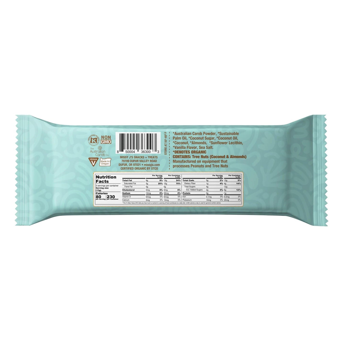 Missy Js Carob Coconut Almond Truffley  , Vegan, Gluten-Free, 3 Pack, 1.38 Oz