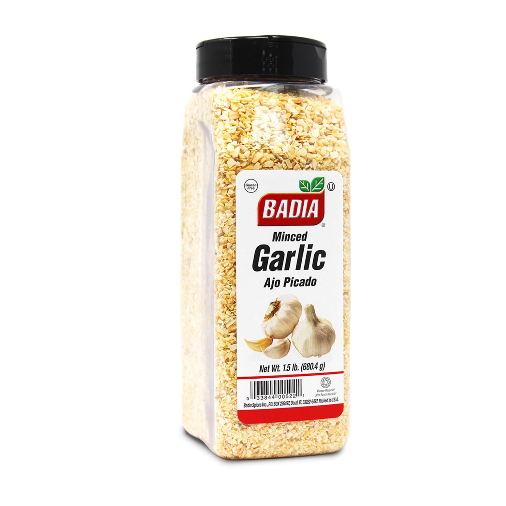 Badia Garlic Minced - All-Natural, Non-GMO Dehydrated Garlic Seasoning, 1.5 Pound