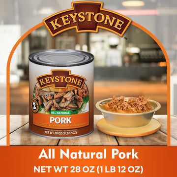 Keystone Meats All Natural Heat And Serve Canned Pork 28 Oz Fully Cooked Shelf Stable Canned Meat Emergency Survival Meals Canne