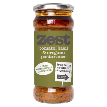 Zest Tomato, Basil & Oregano Pasta Sauce 340g (Case of 6)