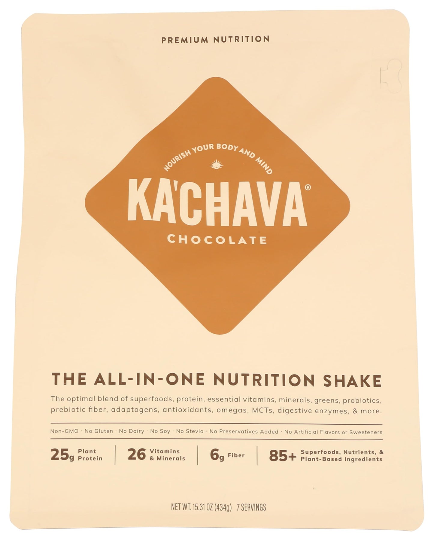 KaChava Shake Powder - Chocolate Flavor, 15.3 Ounce, 7 Servings