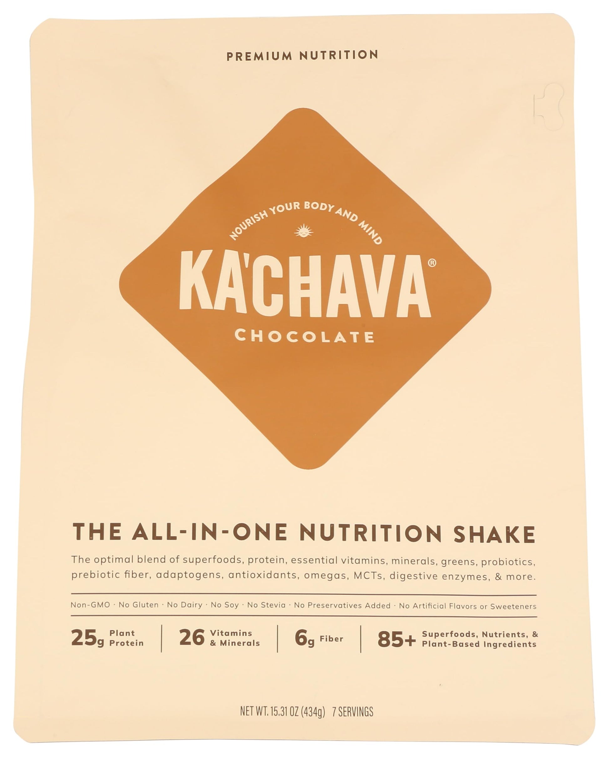 KaChava Shake Powder - Chocolate Flavor, 15.3 Ounce, 7 Servings
