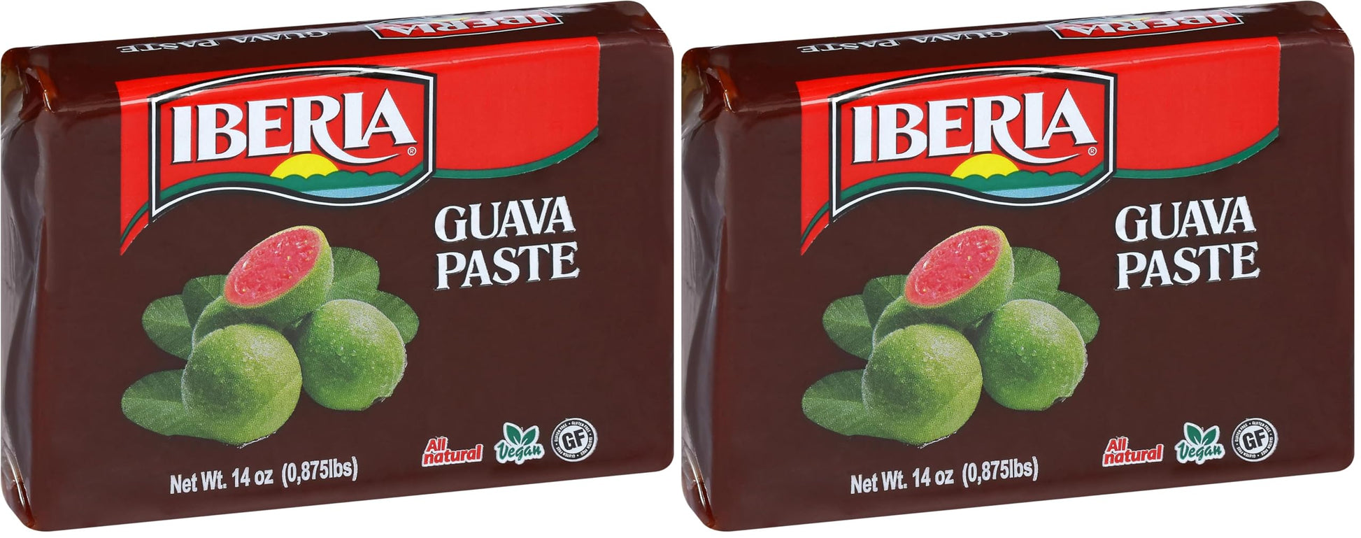 Iberia Guava Paste, 14 oz, All Natural, Vegan, Gluten Free, Halal, Kosher Guava Paste for Snacks, Cooking, Baking (Pack of 2)