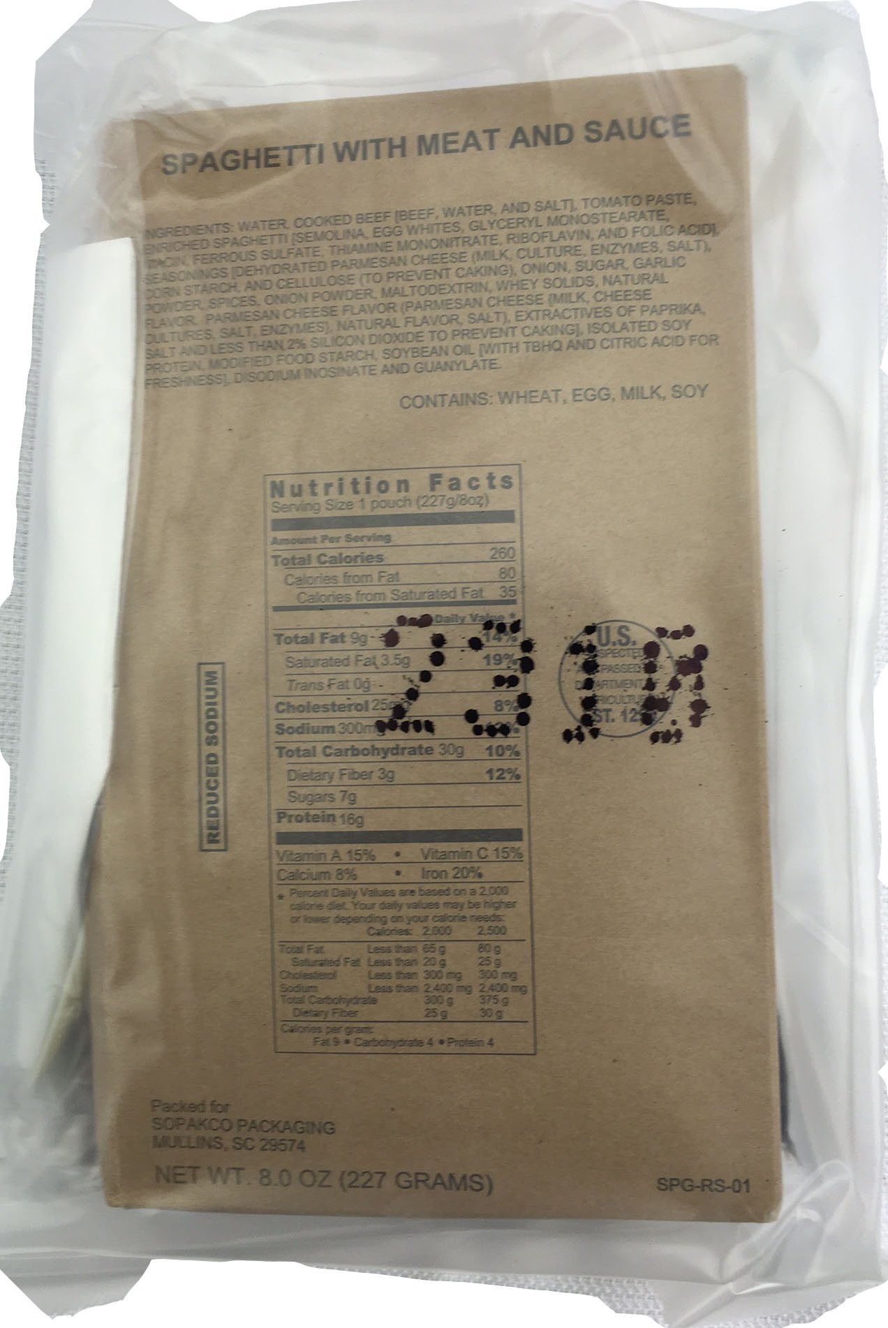 Case Of 14 Sopakco Sure-Pak Mre Reduced Sodium Emergency Ration Meals - Ready To Eat Factory Sealed And Banded