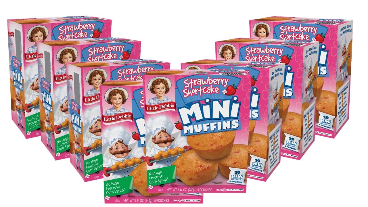 Little Debbie Strawberry Shortcake Mini Muffins, 40-1.7 OZ Pouches (8 Boxes)