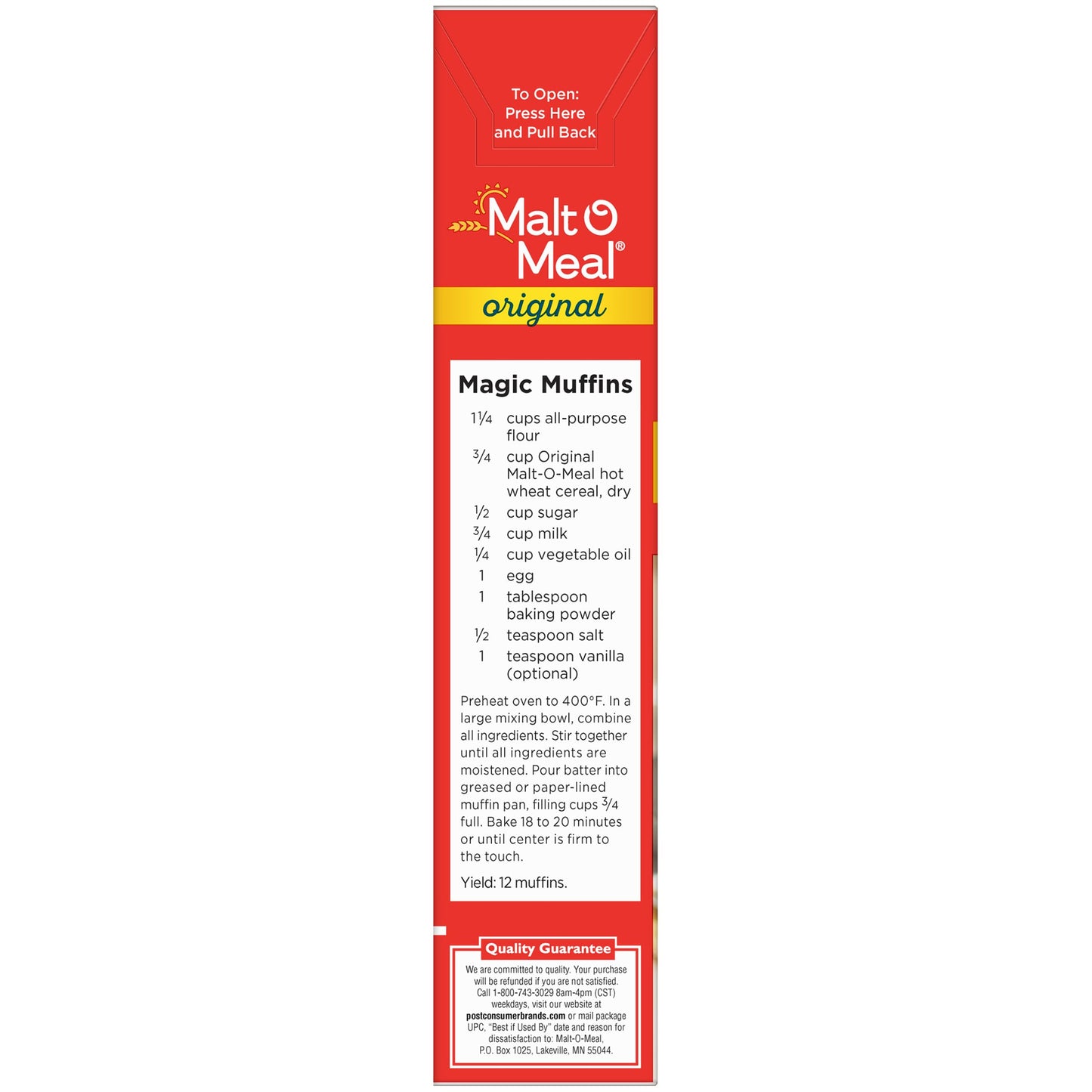 Malt-O-Meal, Original Malt-O-Meal Hot Breakfast Cereal, Quick Cooking, 28 Ounce - 1 count