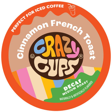 Crazy Cups Flavored Single-Serve Coffee For Keurig K-Cups Machines, Decaf Cinnamon French Toast, 22 Count