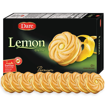 Dare Lemon crAme cookies ??Made Fresh with Real Lemon Filling and No Artificial Flavors, Peanut Free ??102 Ounces (Pack of 12)