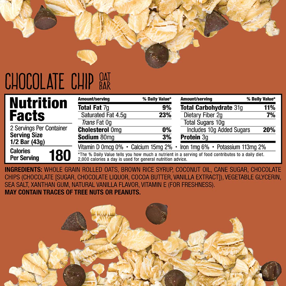 Bobos Chocolate Almond Gluten Free Oat Bar, Pack of 24