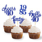 24 Pcs Glitter 40th Birthday Cupcake Toppers for Celebrating Forty Years Old Birthday Party Decorations (Blue)