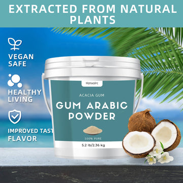 Hznxolrc Gum Arabic Powder, 100% Pure, 5.2 lb for DIY Watercolor Paints, Baking, and Craft Cocktails