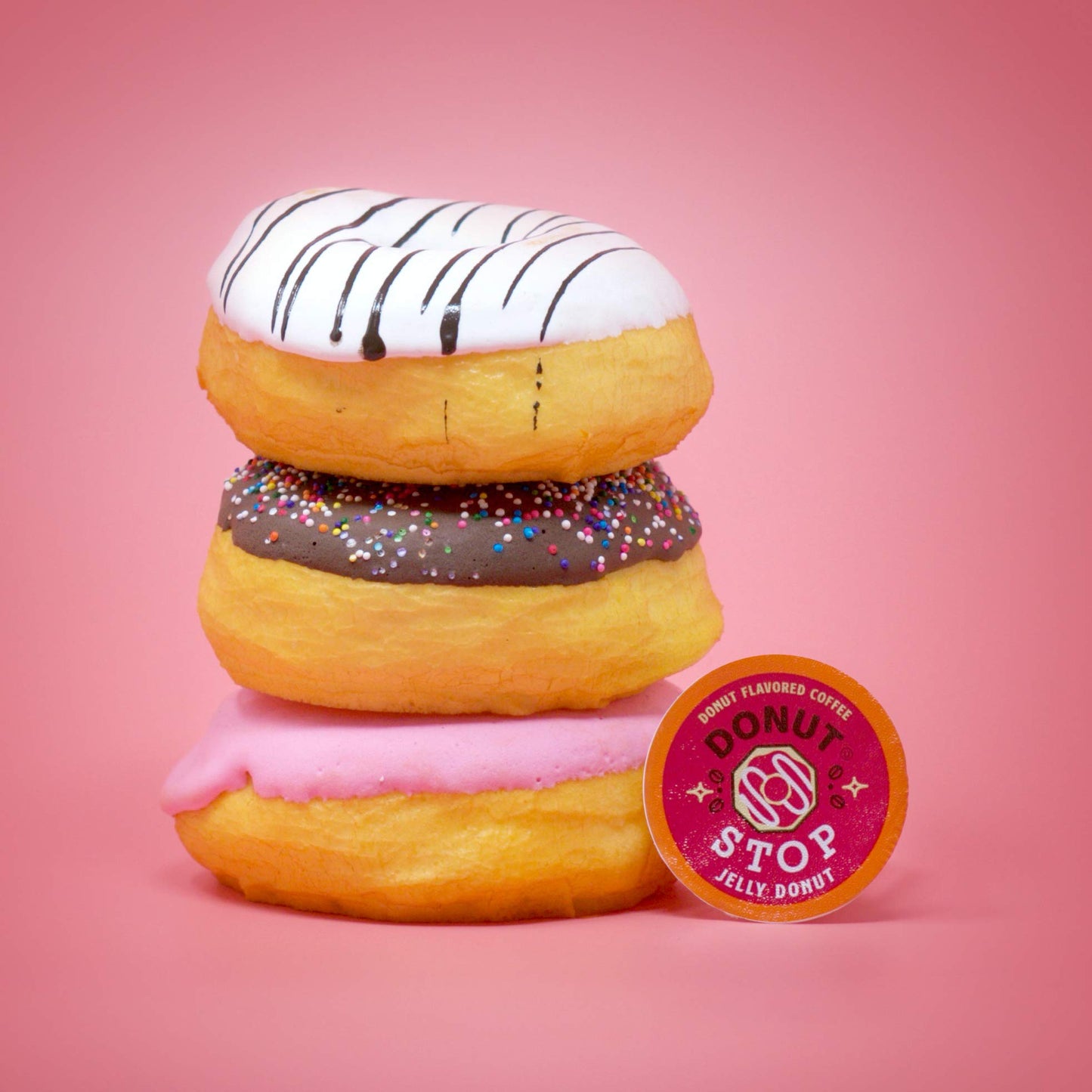 Donut Stop Jelly Donut Flavored Coffee Pods, Compatible with 2.0 K-Cup malt-inspired, 40 Count