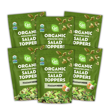 Go Raw Organic Sprouted Italian Herb Salad Toppers, 4 oz, 6 Pack, Pumpkin & Sunflower Seeds, Keto, Kosher