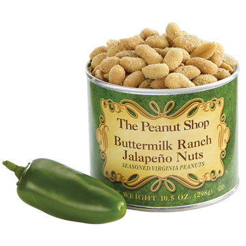The Peanut Shop Of Williamsburg Buttermilk Ranch Jalapeno Seasoned Virginia Peanuts (10.5 Ounce) Hand Cooked Virginia Product