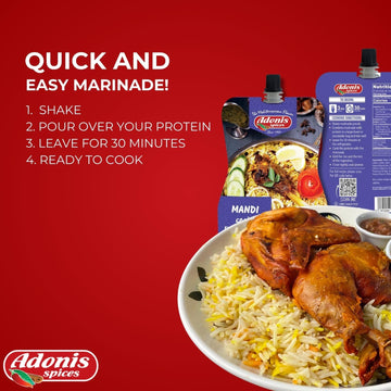 Adonis - Mandi Recipe Quick Marinade, 6 Oz (170G), Ready To Use Liquid Seasoning Marinade