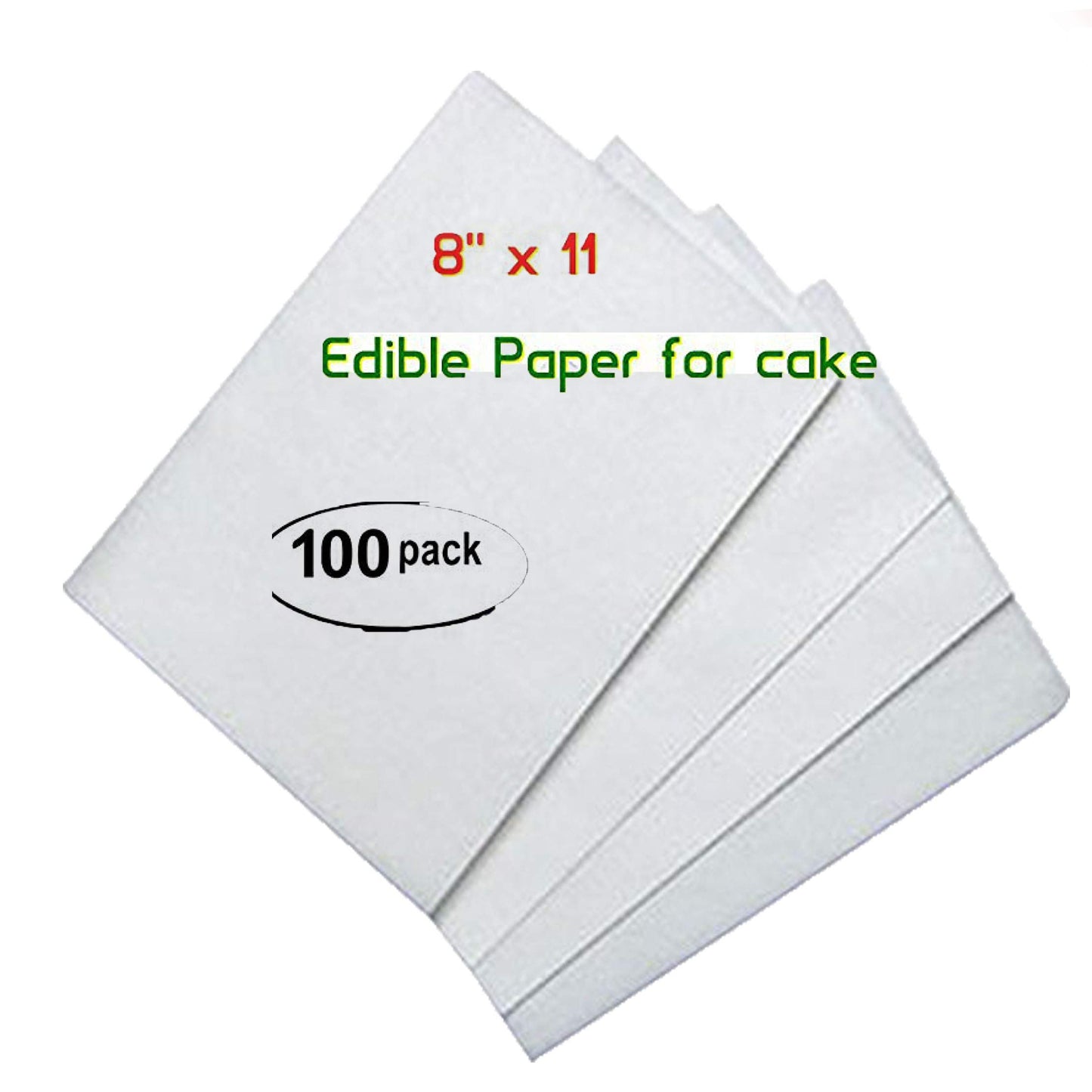 pizety Edible Rice and Wafer Paper, 8.5 x 11 Inch Wafer Paper (100, White)