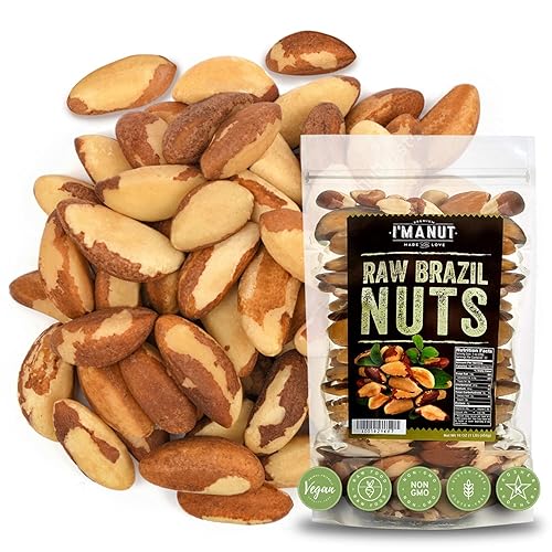 Im A Nut Raw Brazil Nuts, 16 oz, Non-GMO, Vegan, Gluten-Free, Resealable Bag