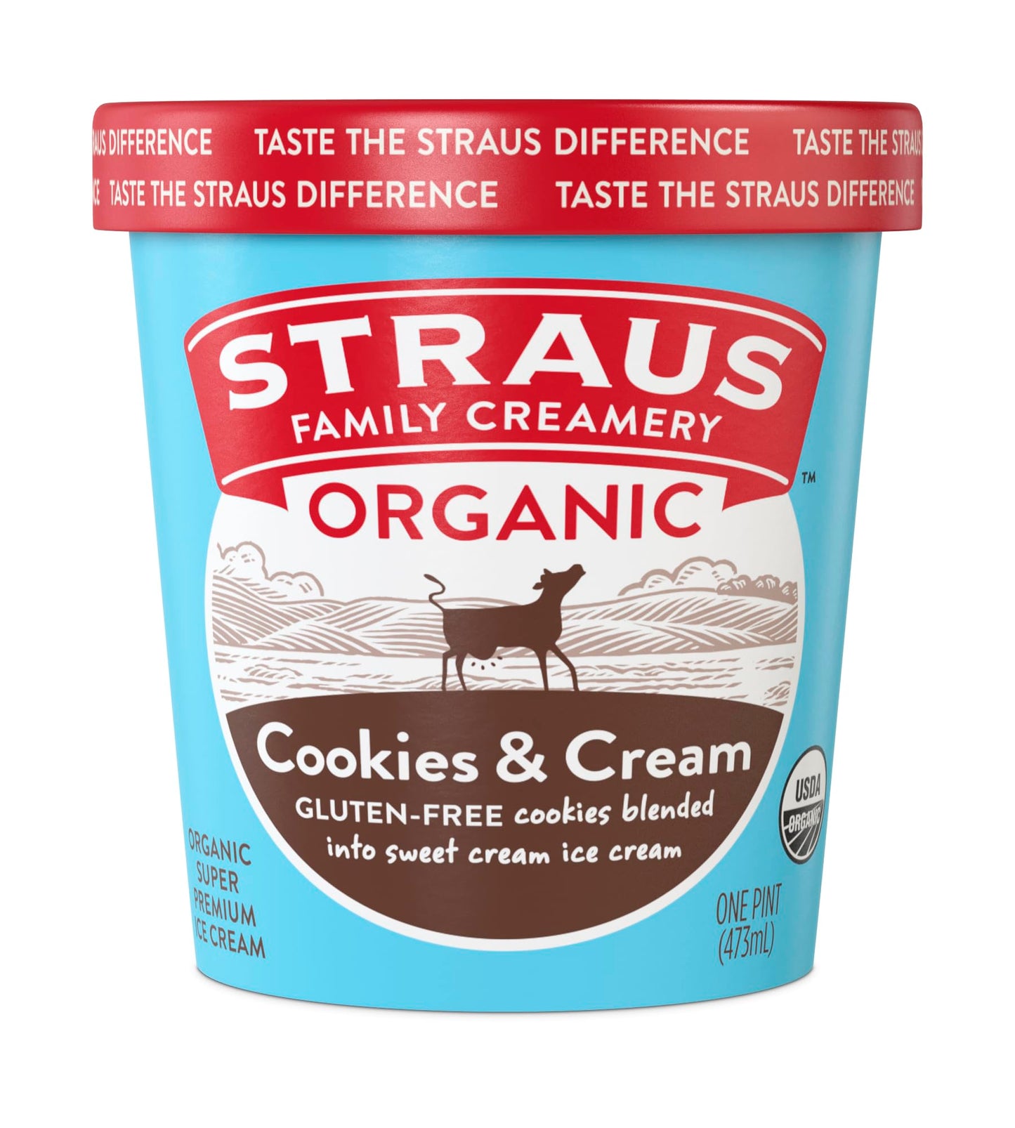Straus Family Creamery Organic Cookies and Cream Ice Cream, 16oz
