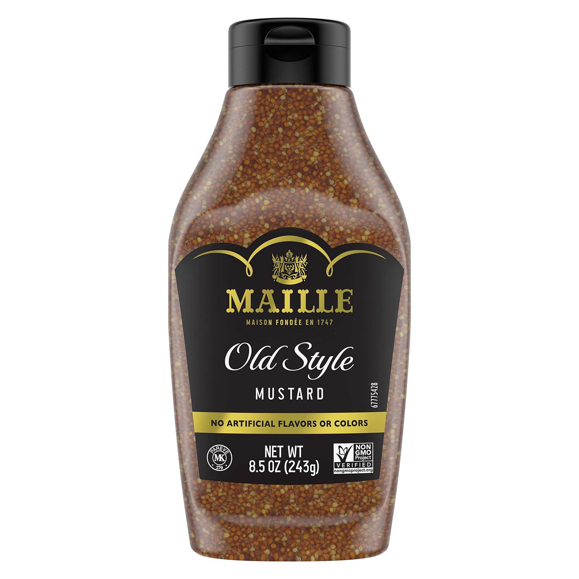 Maille Mustard For Marinades, Mustard Sauce And Tasty Recipes Old Style Squeeze Gluten Free And Kosher Mustard 8.5 Oz